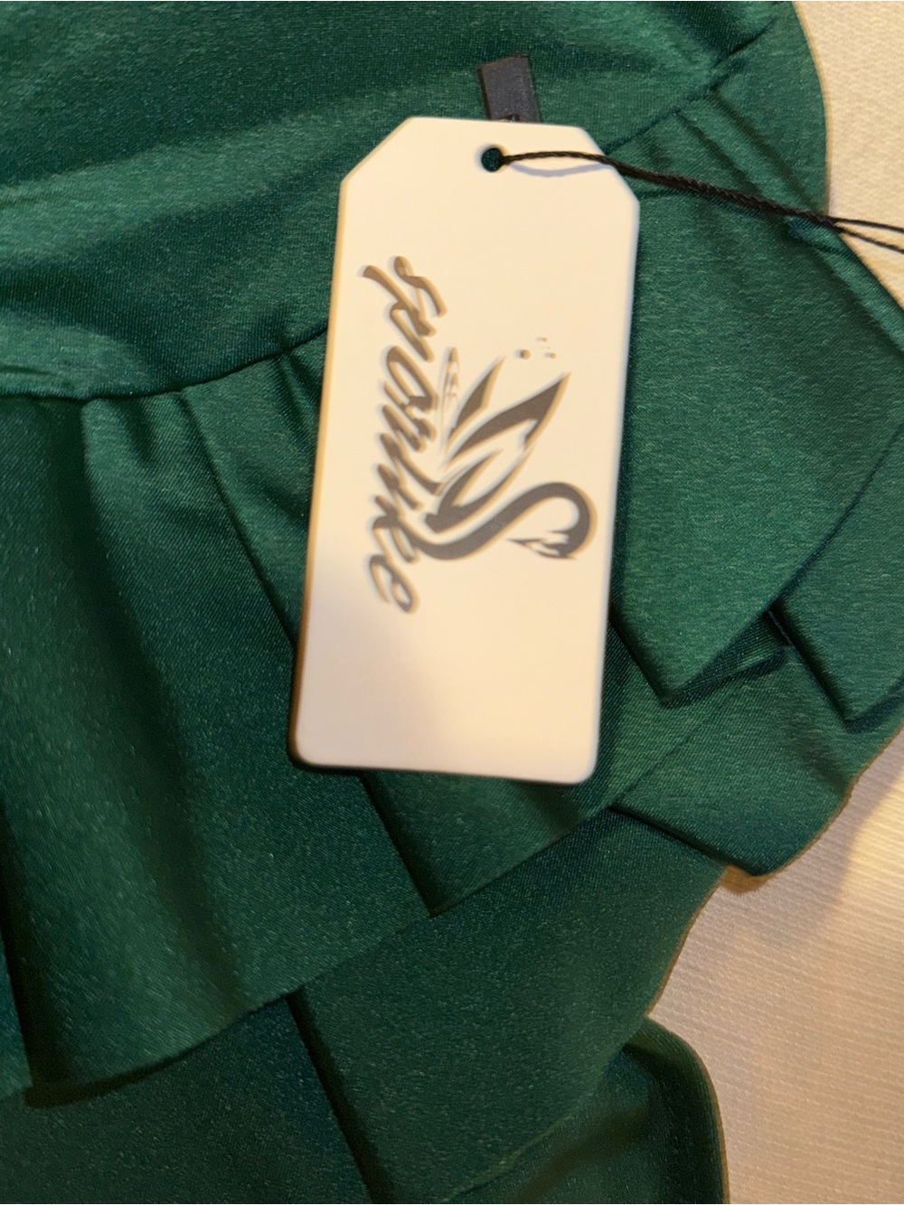 Sporlike - Green Ruffle One-Piece Swimsuit - Size Large - Picture 7 of 7